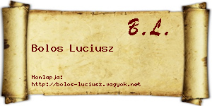 Bolos Luciusz névjegykártya